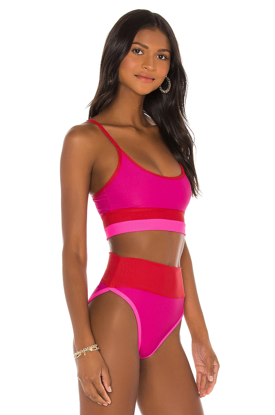 Beach Riot, Emmy Bottom in Fuchsia Pink