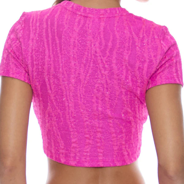 Luli Fama, Wave Chaser, Crop Top in Hot Pink