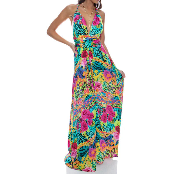 Luli Fama, Wild Blooms, Convertible Maxi Dress