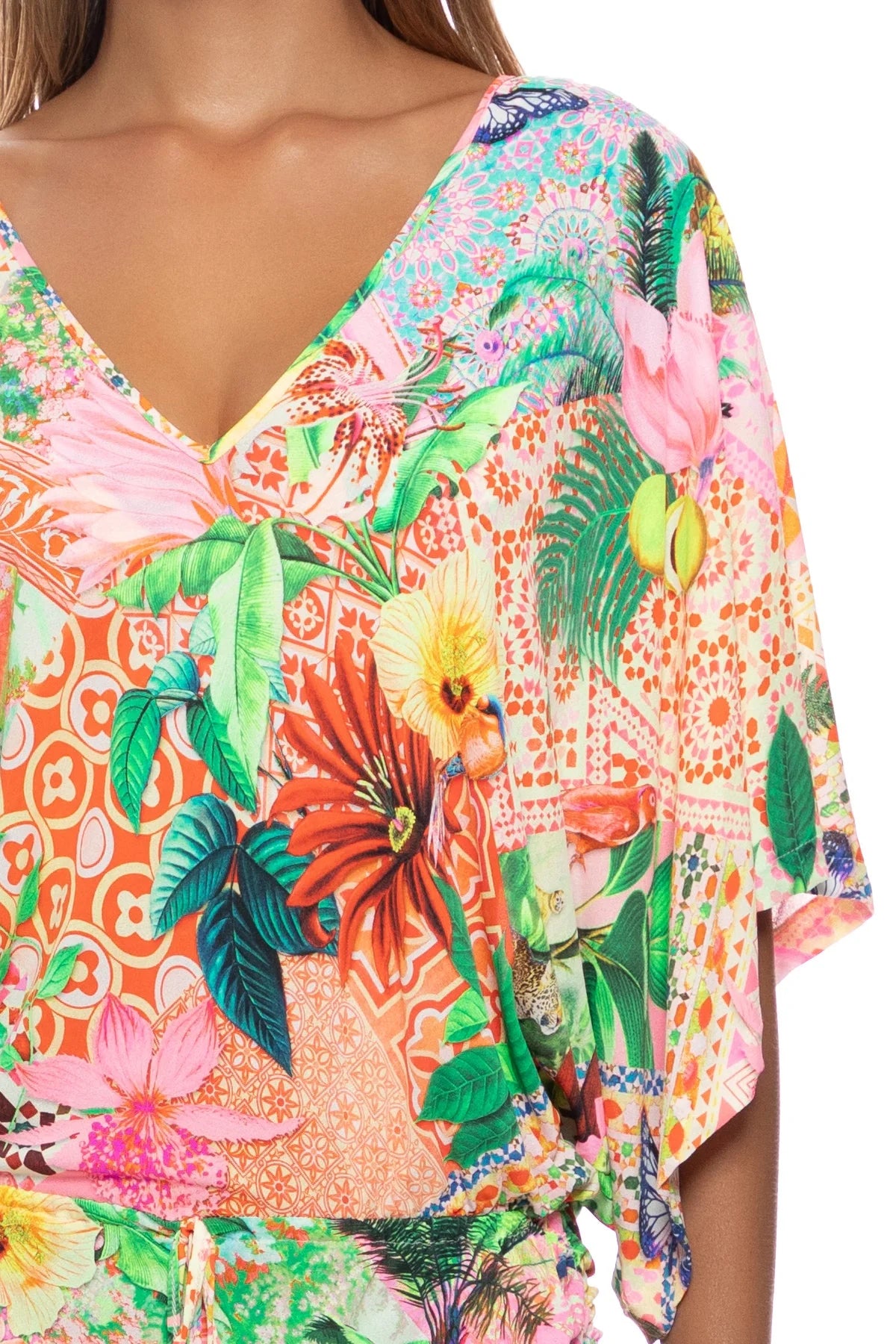 Luli Fama Swimwear, Opulent Eden, Cabana V Neck Dress