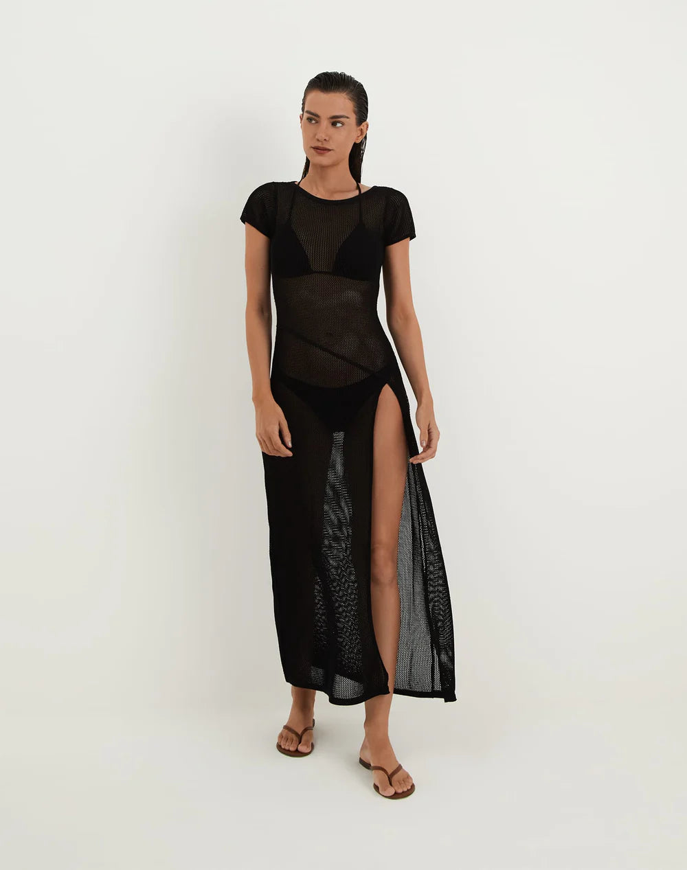 Vix Swimwear, Sylvie Long Cover Up in Black
