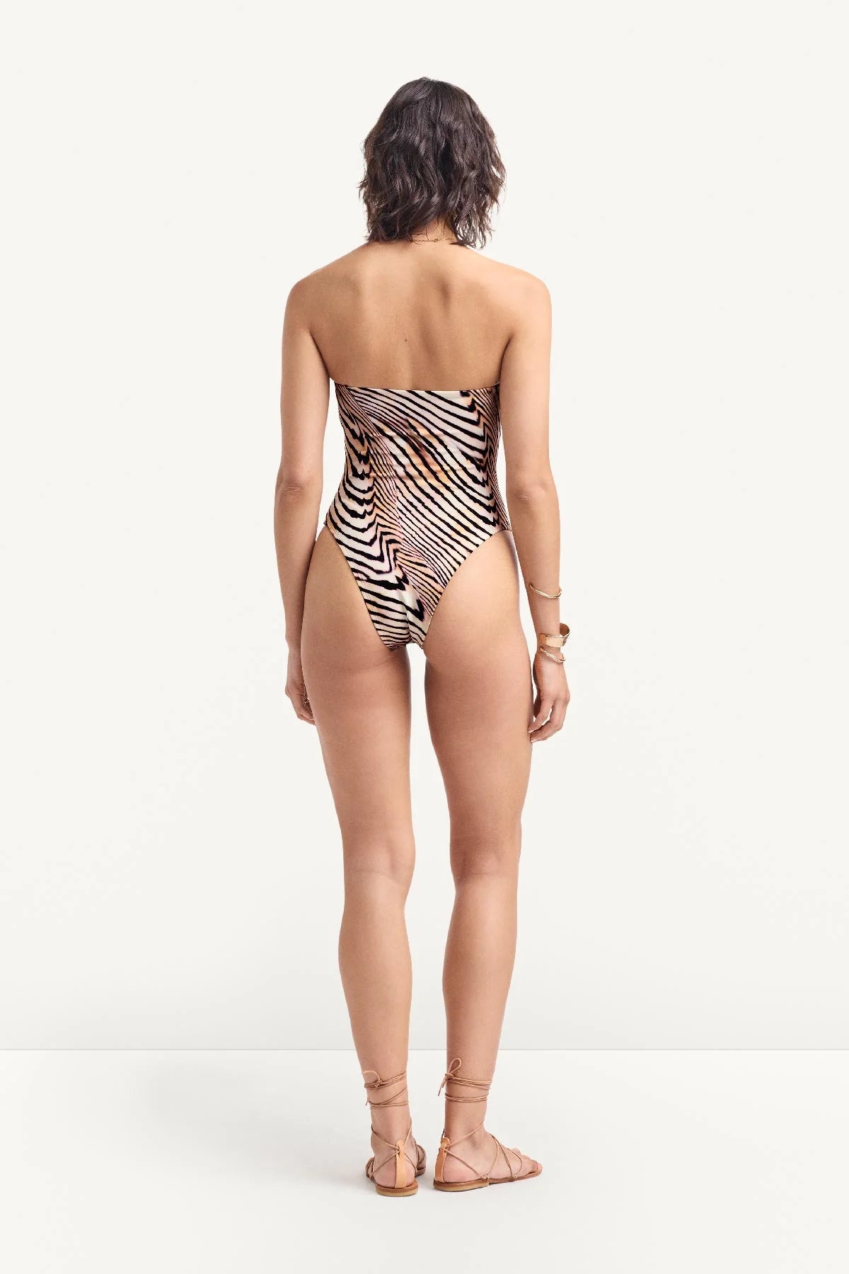 Vitamin A, Classic Bandeau One Piece Shell Stripe EcoShimmer