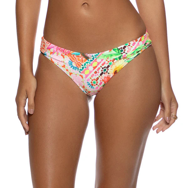Luli Fama Swimwear, Opulent Eden, Seamless Full Ruched Back Bottom