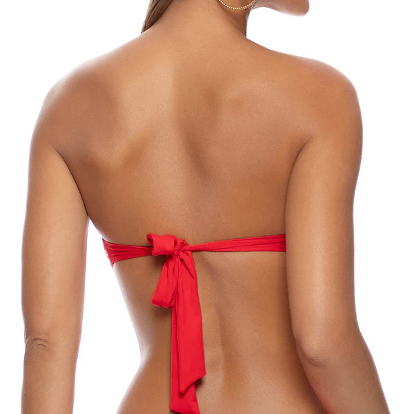 Luli Fama Swimwear, Sweet Love, Free Form Bandeau Top in Red